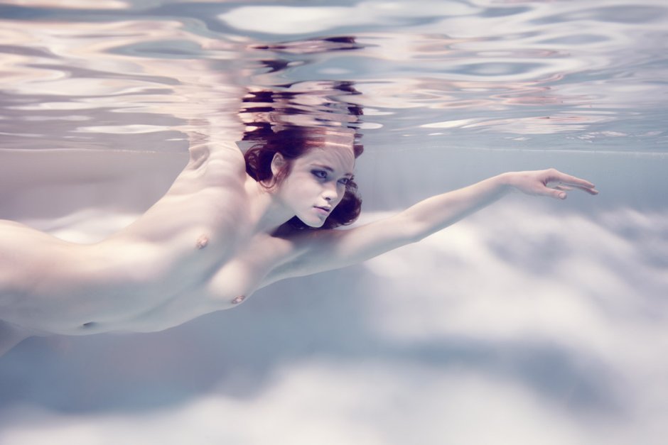 Topless under water