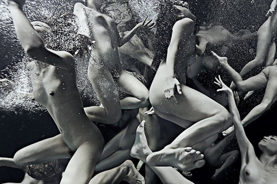 Underwater shooting in the style of nude