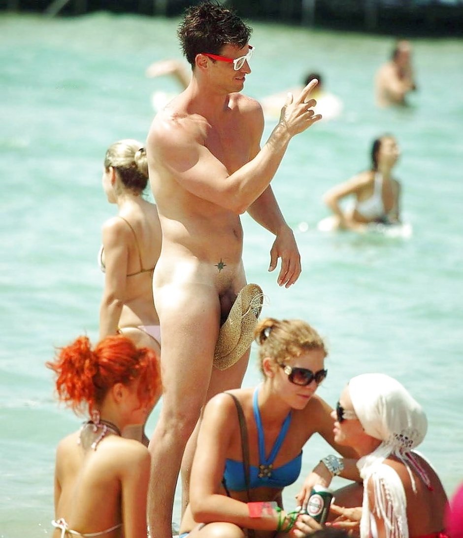 Sudden erection on the beach
