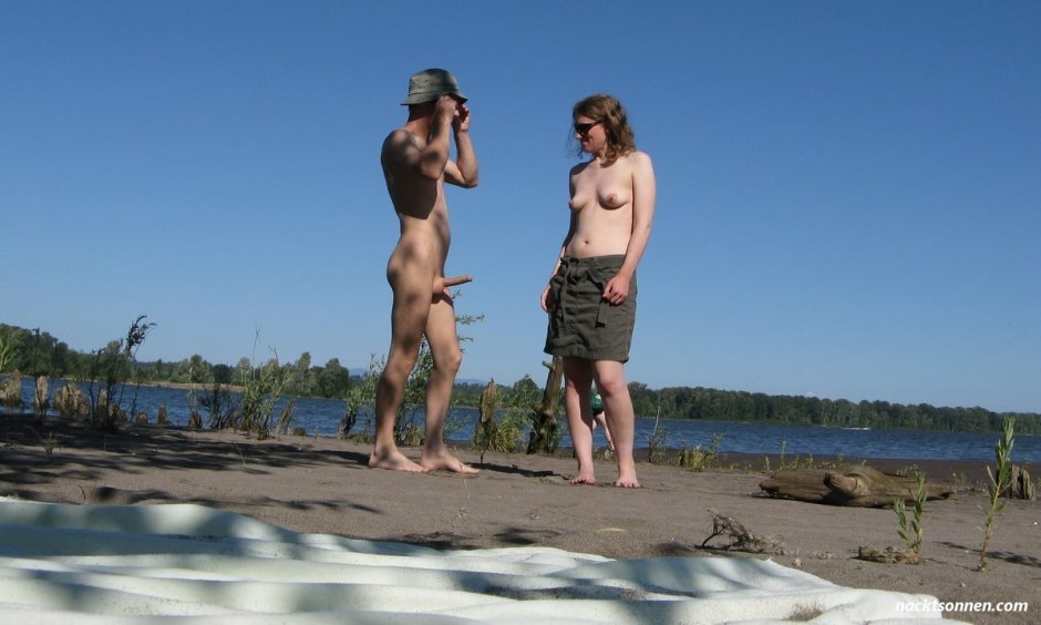 CFNM in nature on the shore
