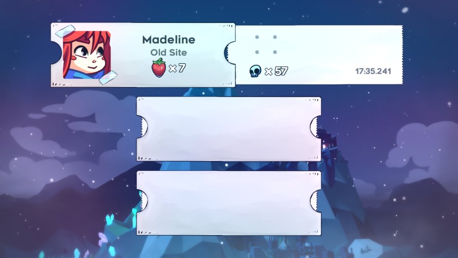 Celeste game menu