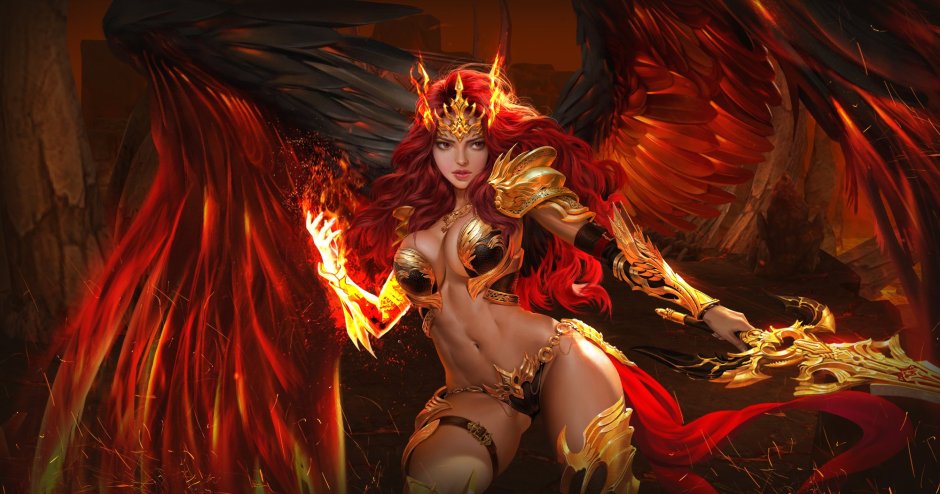 Poloangel half -demon girl