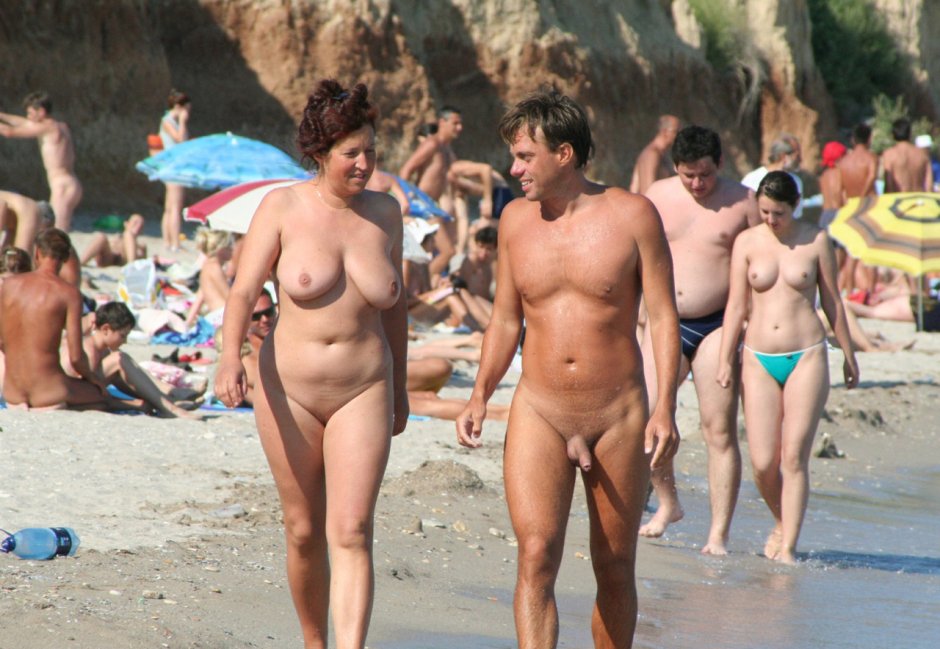 Family nudist beach