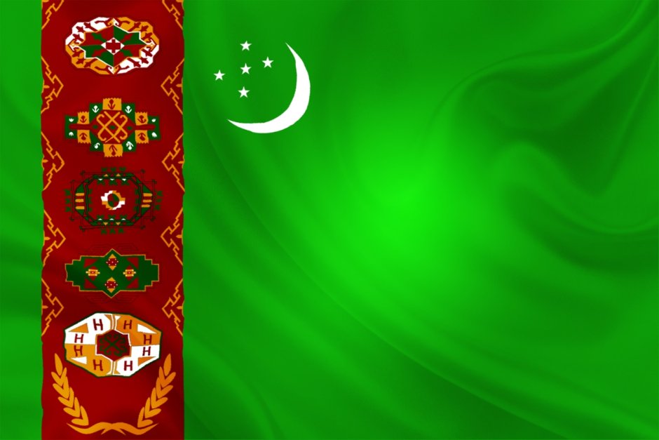 The national flag of Turkmenistan