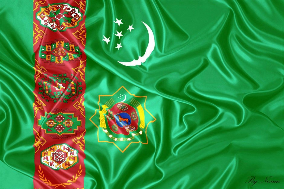 Beautiful flag of Turkmenistan