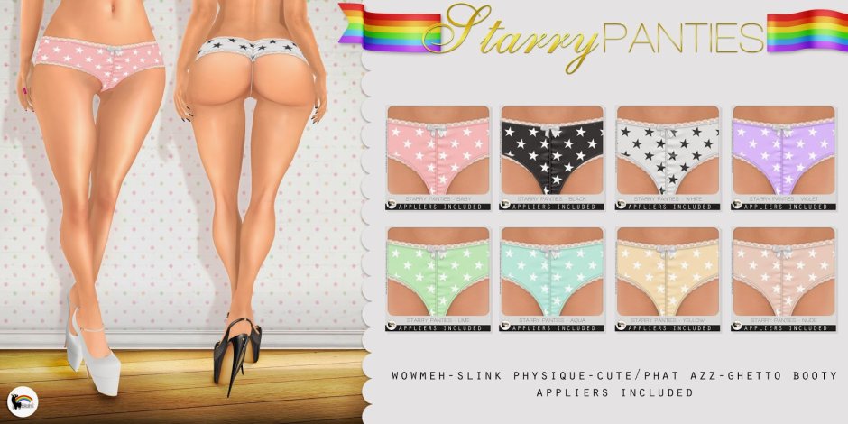 Anime panties with high landing