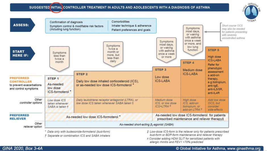 Steps of therapy of bronchial asthma 2021