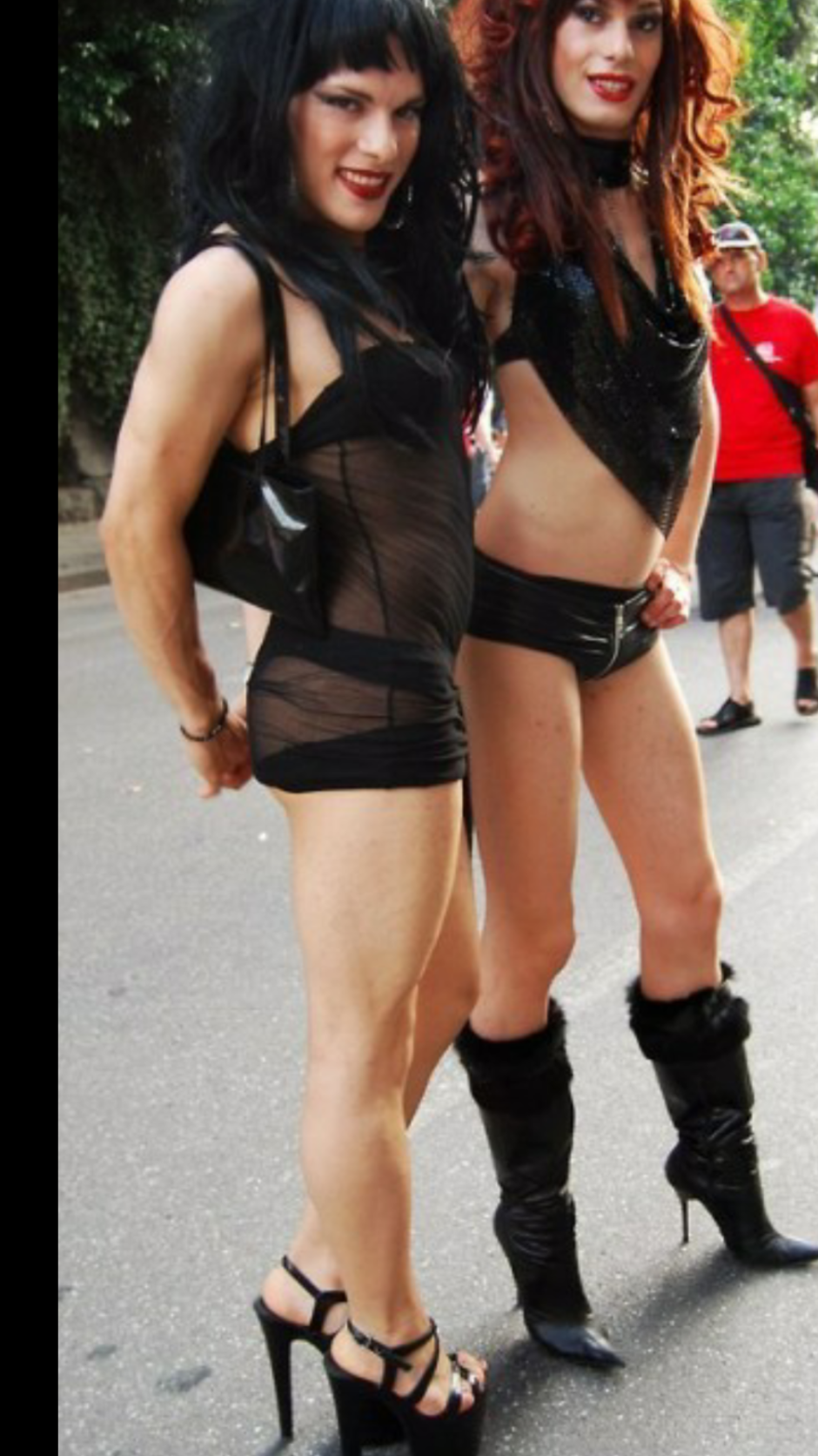 In panties and tights, crossdressers