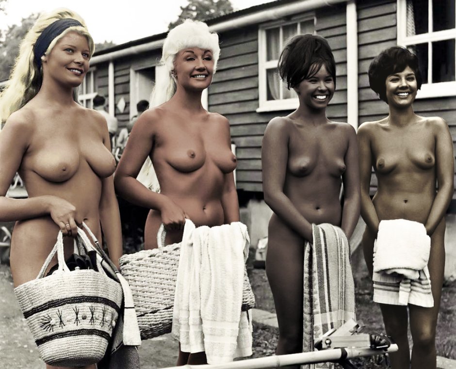 Naked men and women on the beach