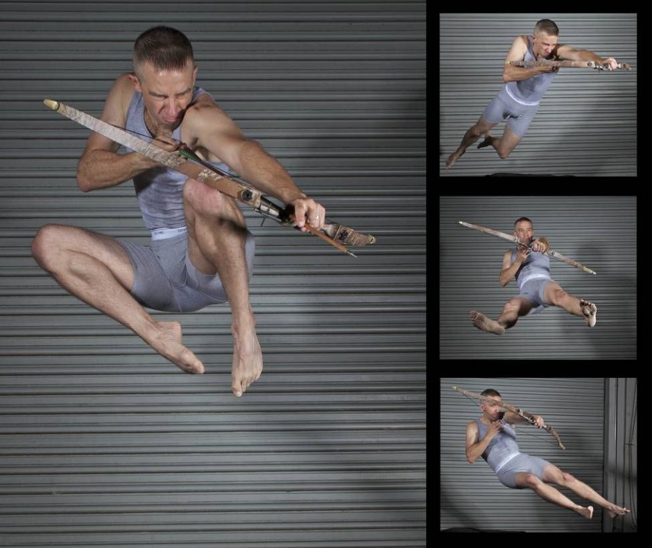 Poses for a photo shoot