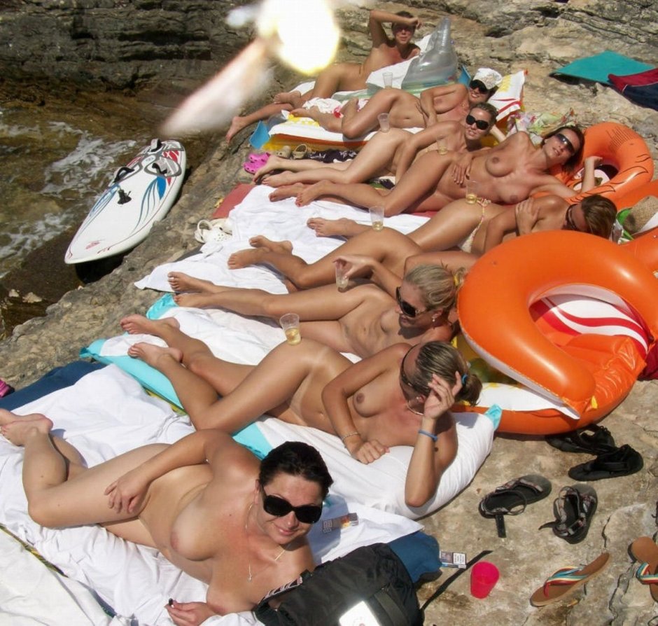 Nudist girlfriends on the beach