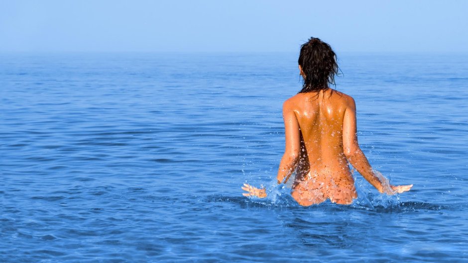 Girl swimming in the sea