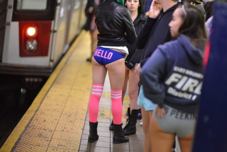 Girl in a T -shirt without pants