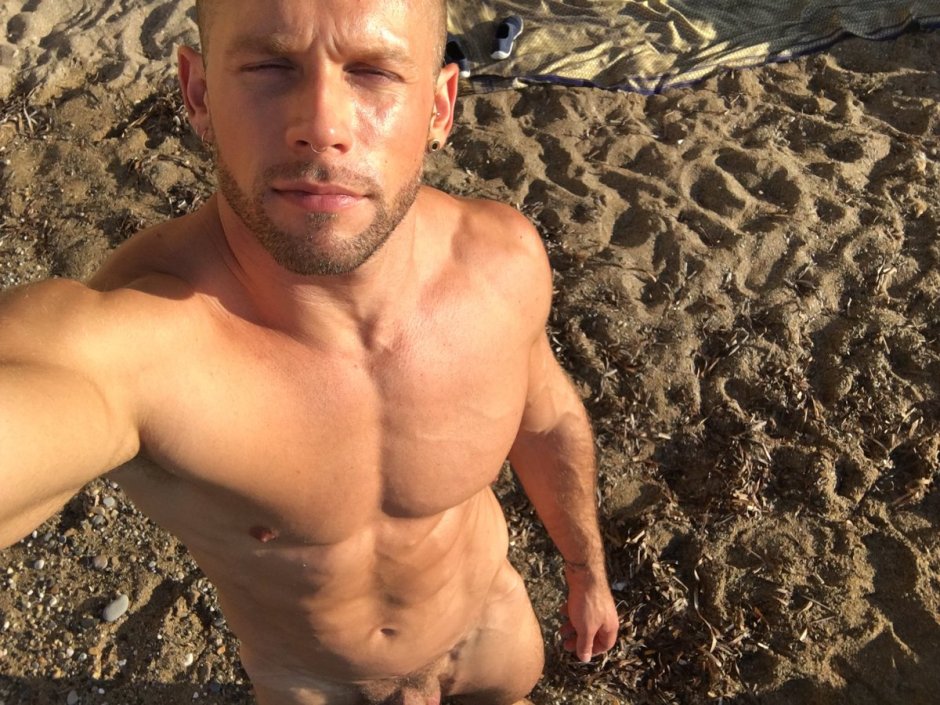 Naked guys on a nudic beach