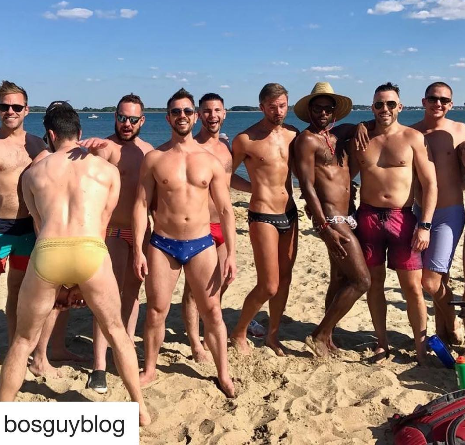 Naked guys on a nudic beach