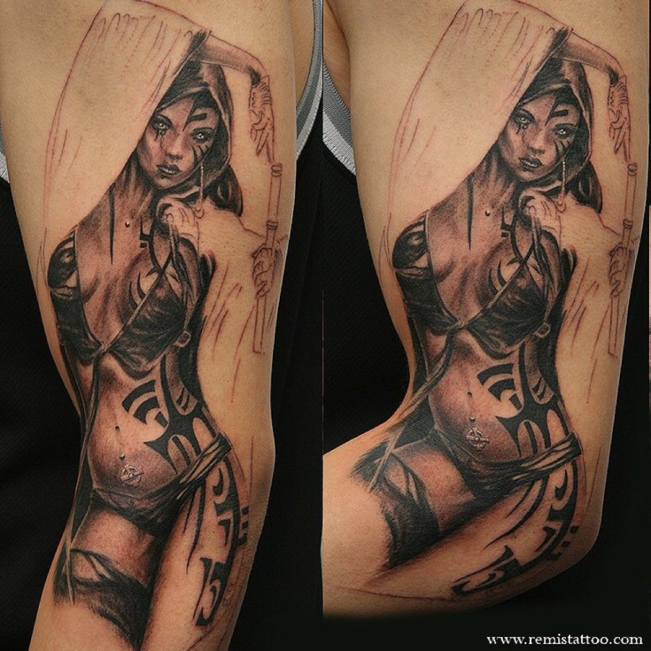 Beautiful tattoos on the chest