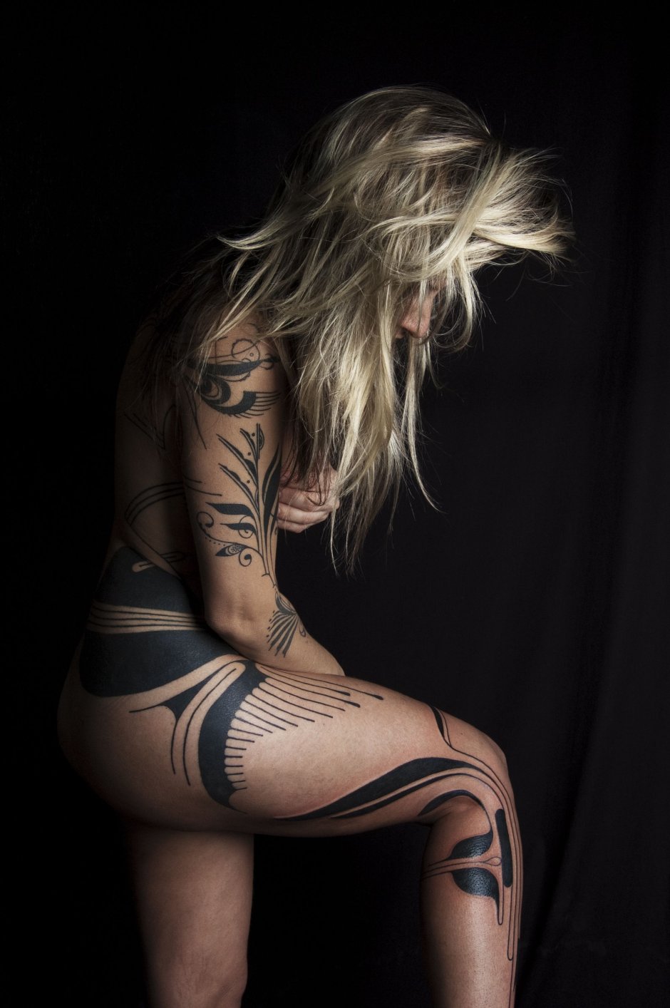 Beautiful girls with tattoos on the body