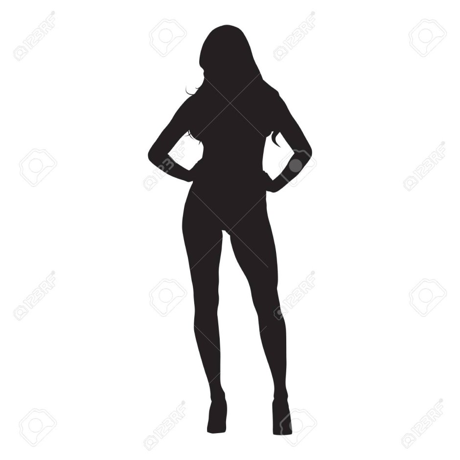 Slim Woman in Mirror
