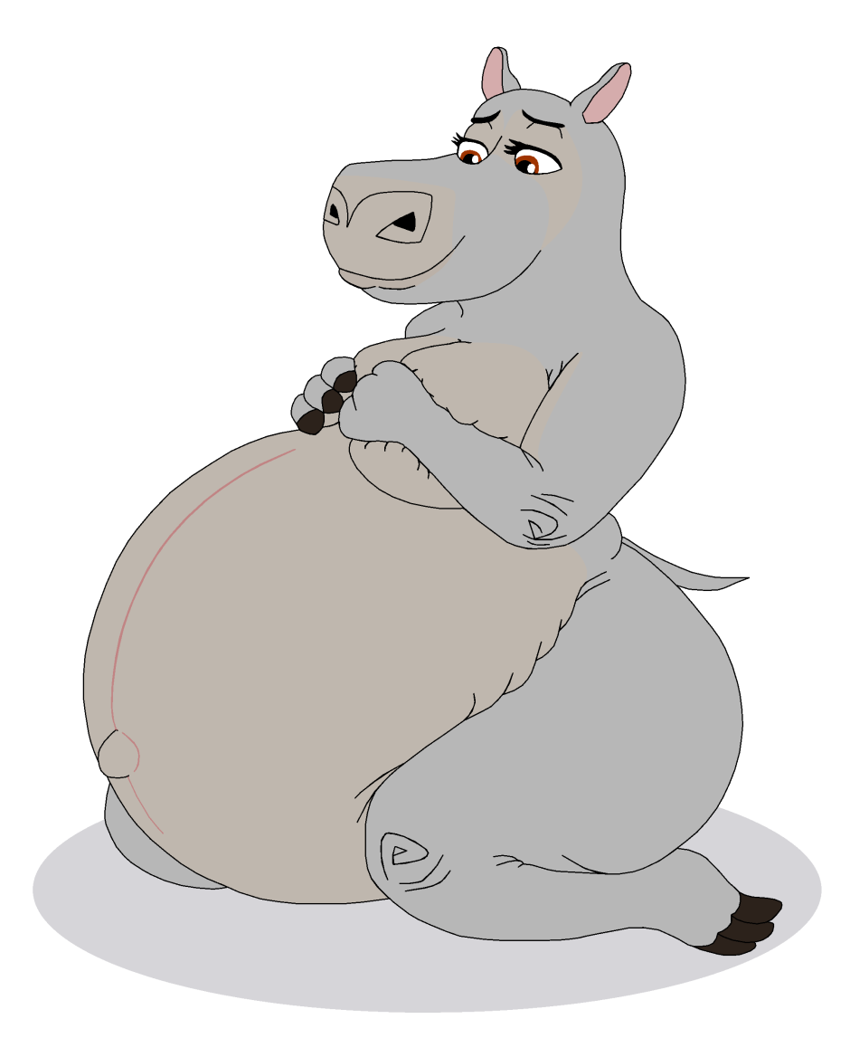 Pregnant hippo