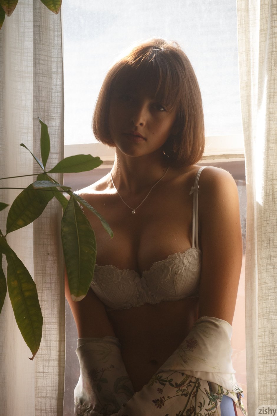 Natural standing boobs