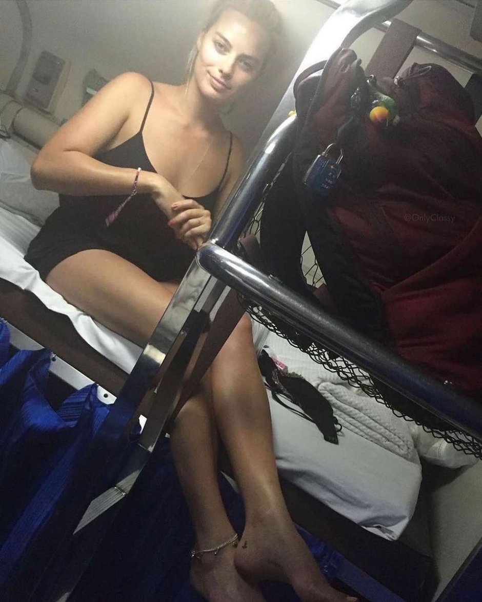 Dikinson in pantyhose