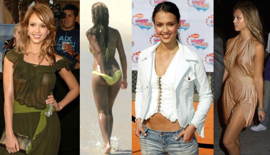 Jessica Alba without a bra
