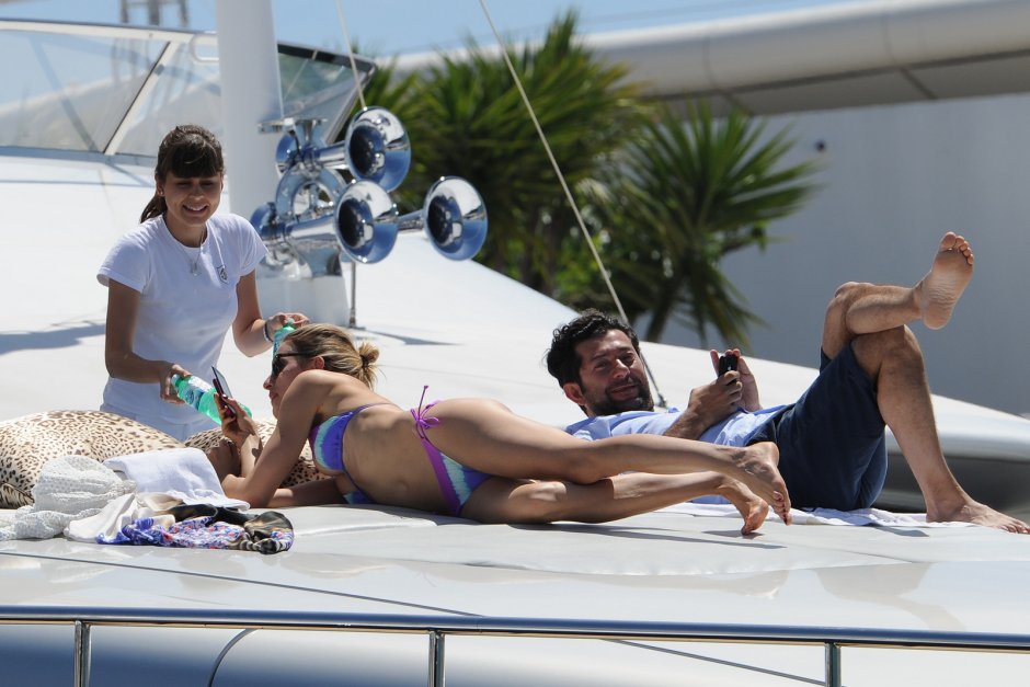 Karolina Kurkova on a yacht