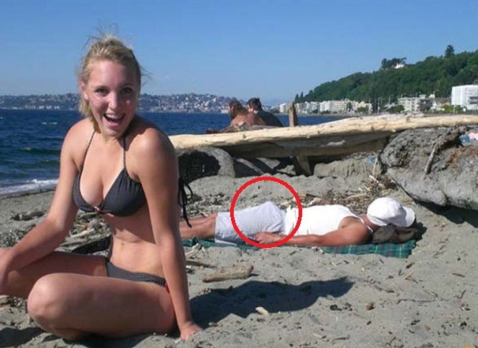 The girl is sunbathing