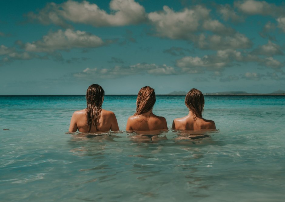 Transgender in swimsuits on the beach