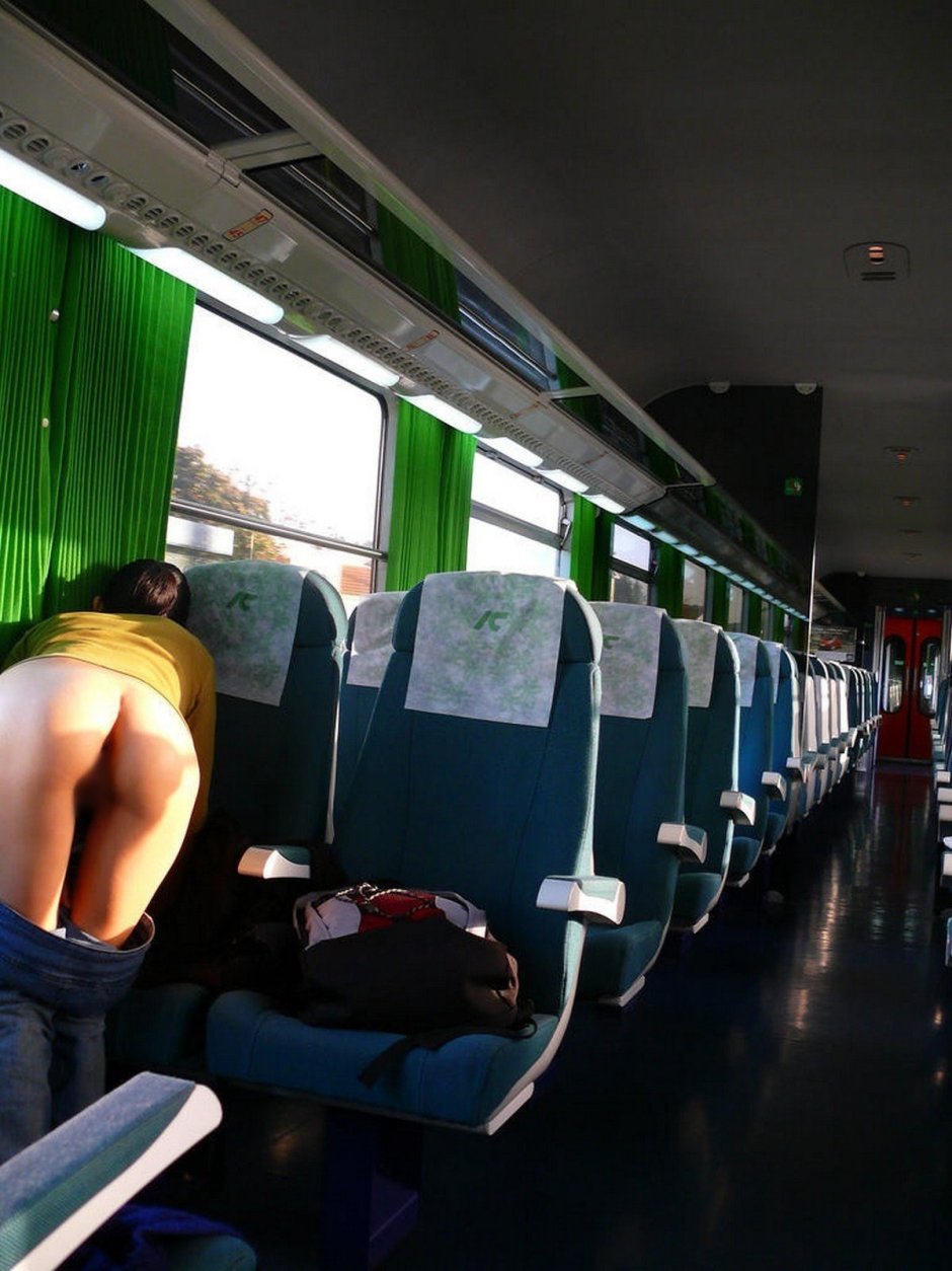 Naked girls in public transport