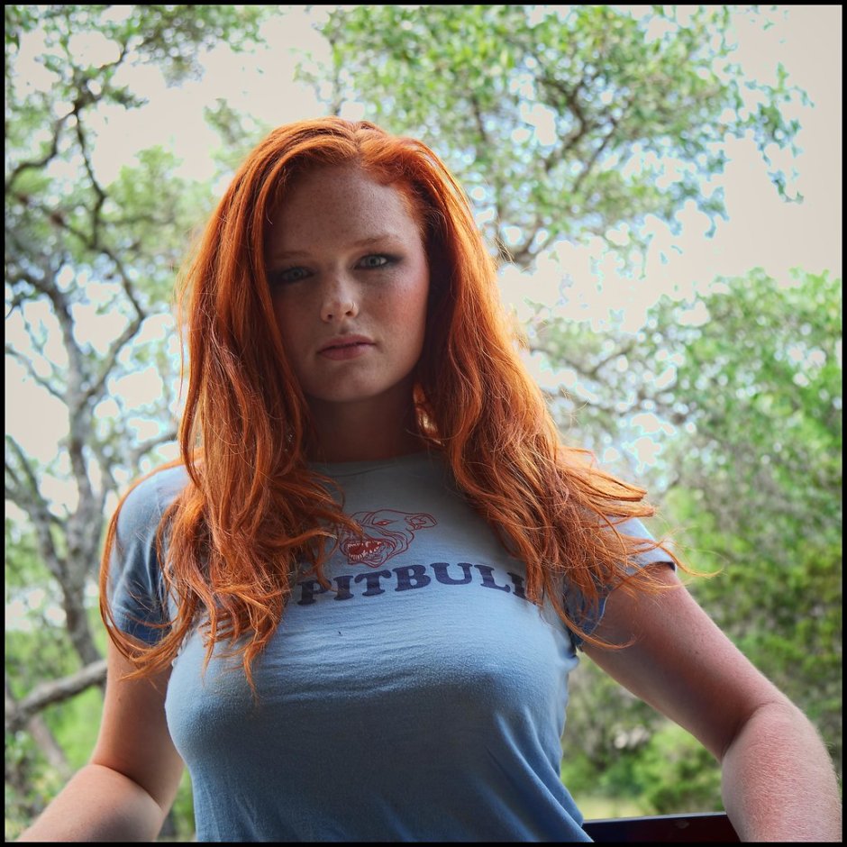 Red girls with natural breasts