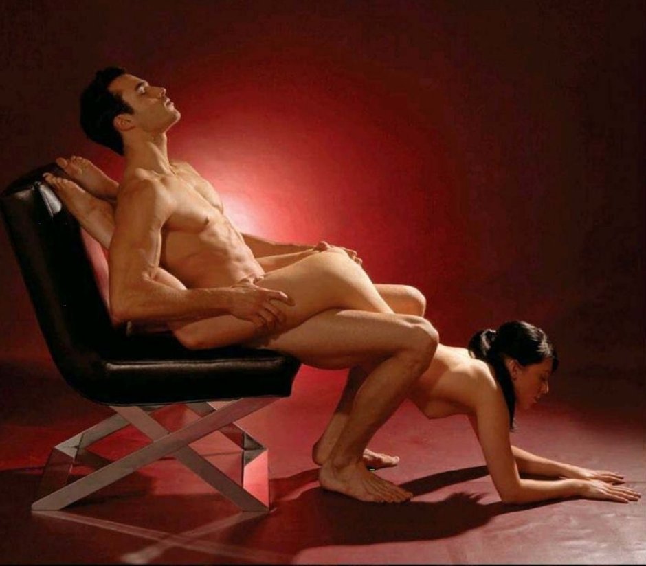 Erotic poses in an armchair