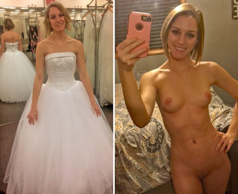 Dressed and stripped with big tits
