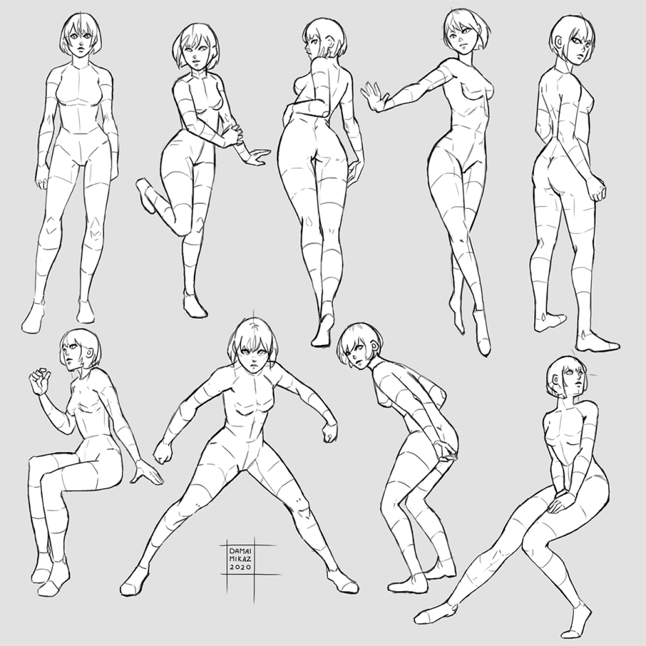 Poses with a spear