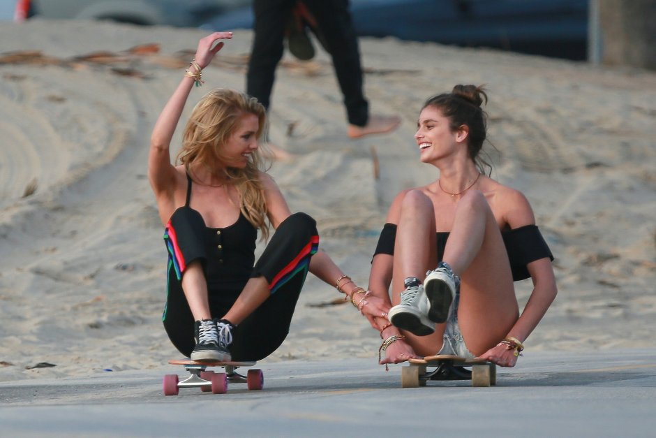 Stella Maxwell on the beach