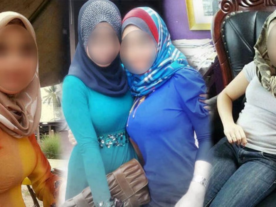 Girls in a hijab in tightening