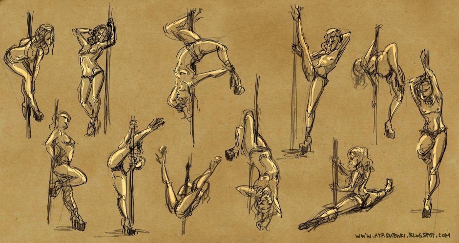 Pole Dance Reference Drawing