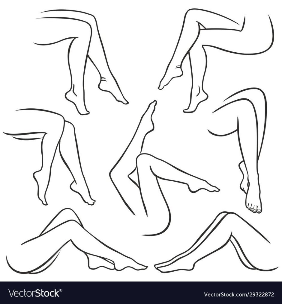 Girl in a swimsuit leg vector