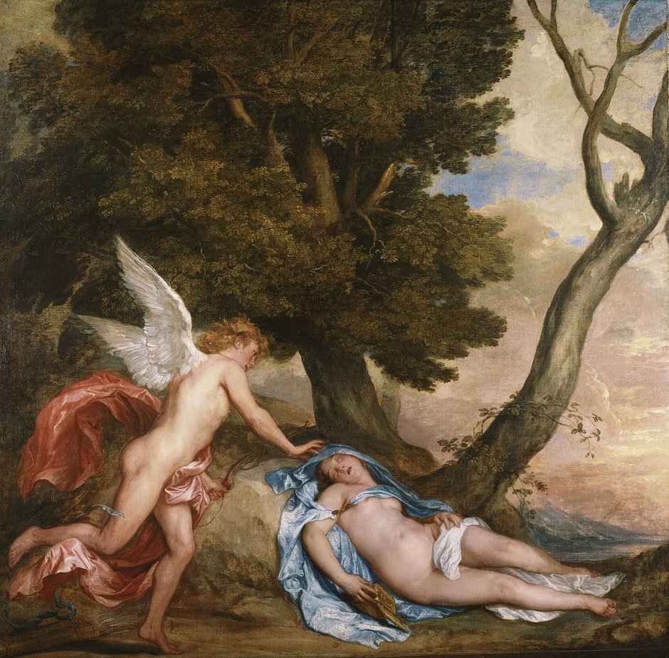 Statue of Aphrodite Erot and pan