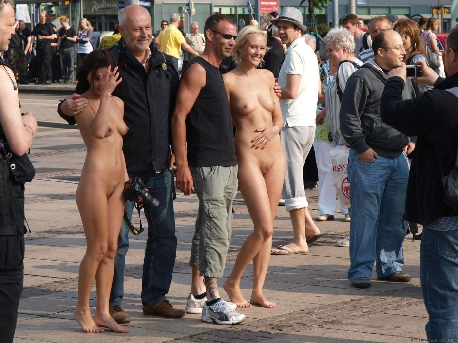 Naked in public city with guys