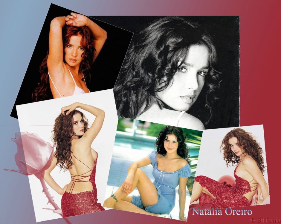 Natalia Oreiro in red corset in front of the fireplace
