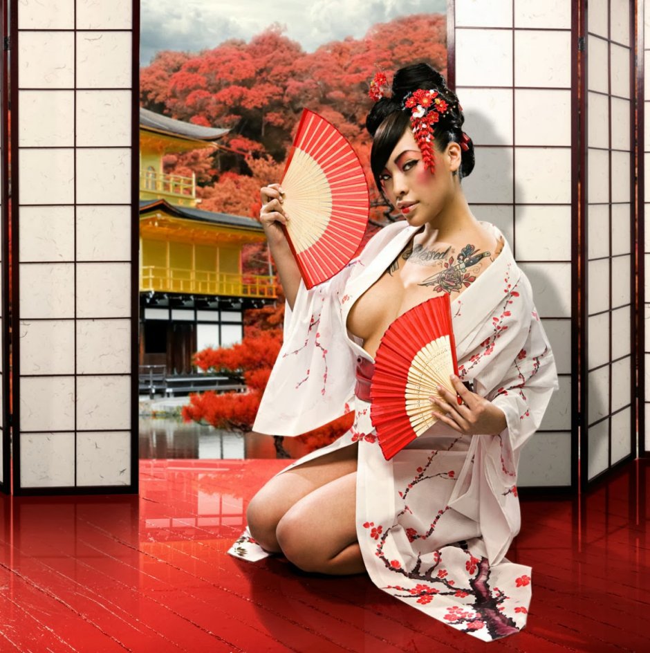 Geisha in bed