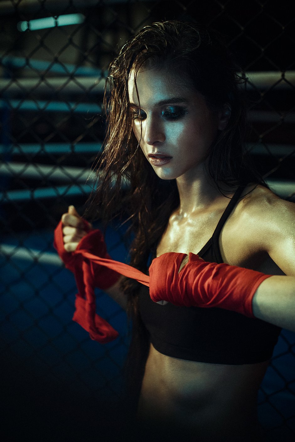 Beautiful girls in boxing