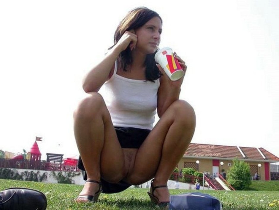 Girls squeezed without panties