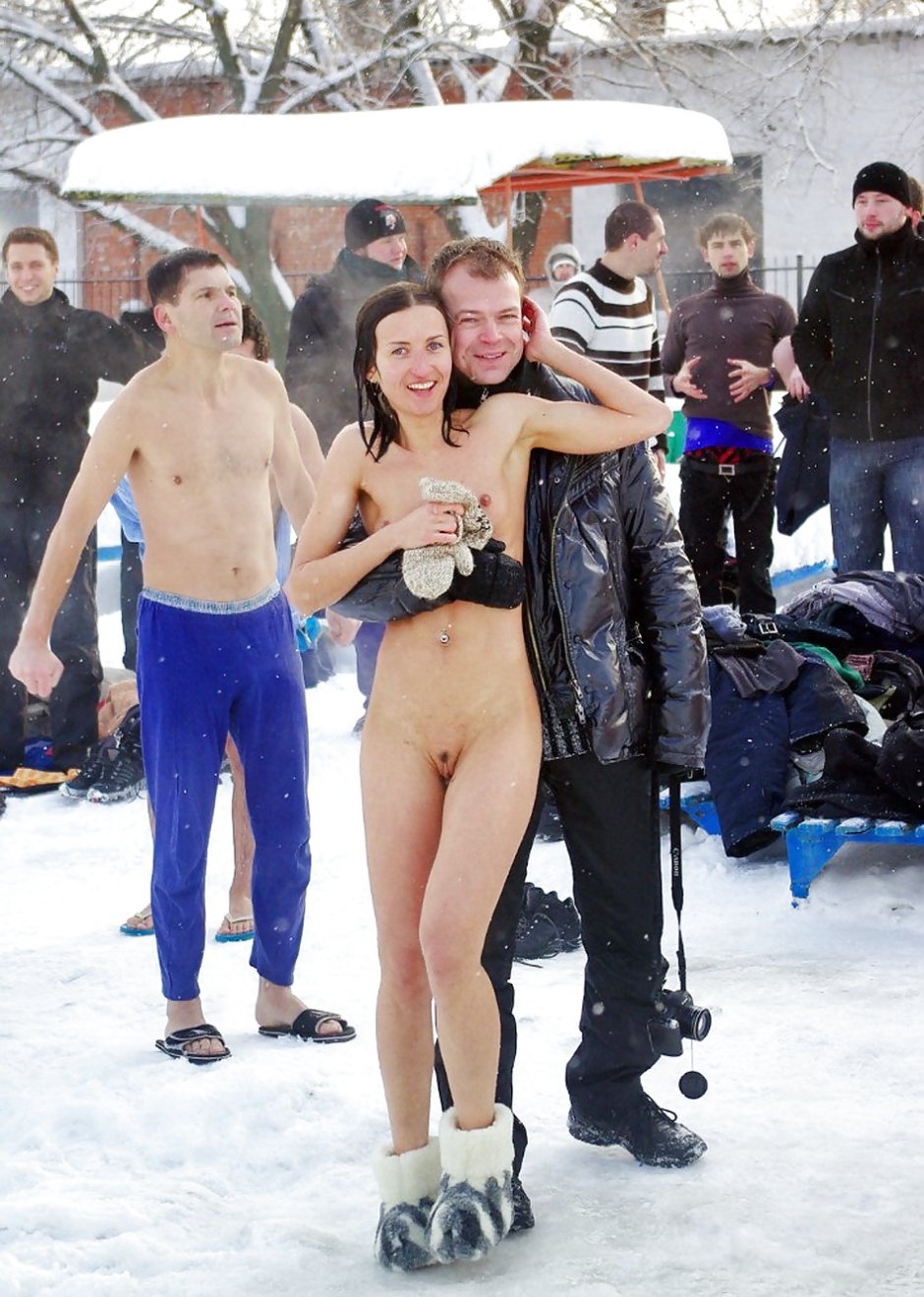 Erotic photo shoot in winter