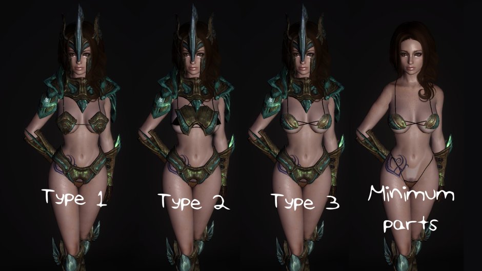 Skyrim glass armor-bikini CBBE UNP