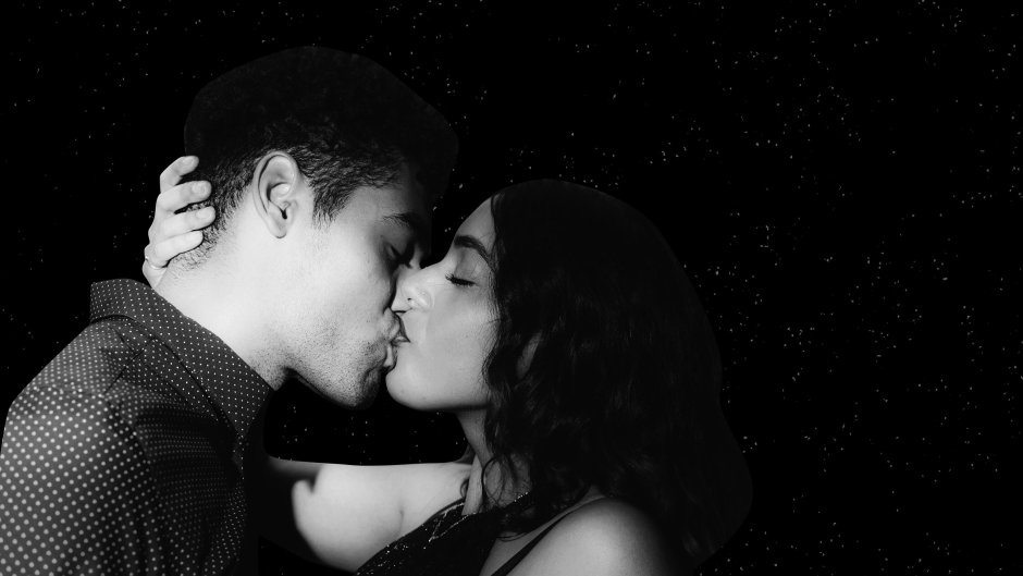 A passionate kiss