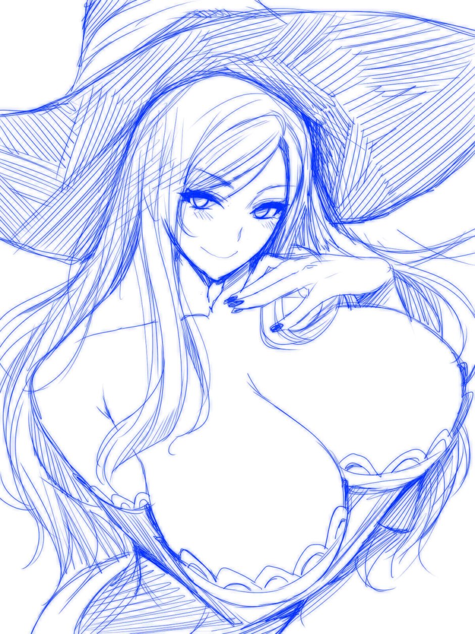 Draw anime girl with big breasts