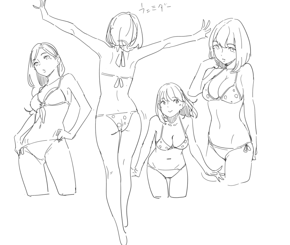 Anime poses of girls