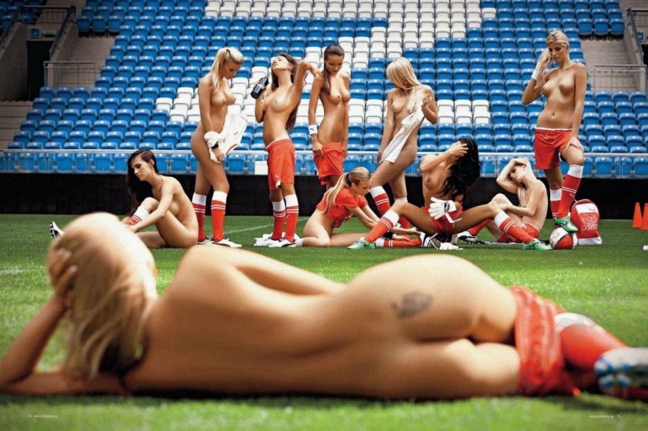 Naked athletes are engaged